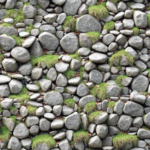 Mossy Stone Wall 42