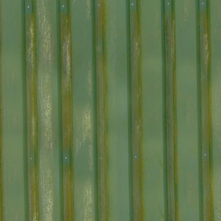 Old Green Metal Siding