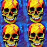 Painted-Impressionist-Skull