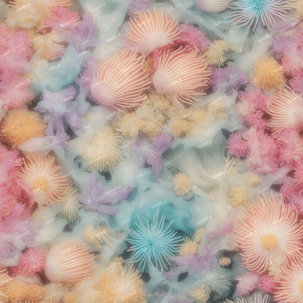 Pastel Sea Urchins and Anemone
