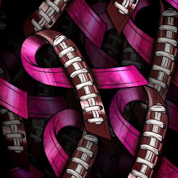 Pink Ribbons Football Style 23