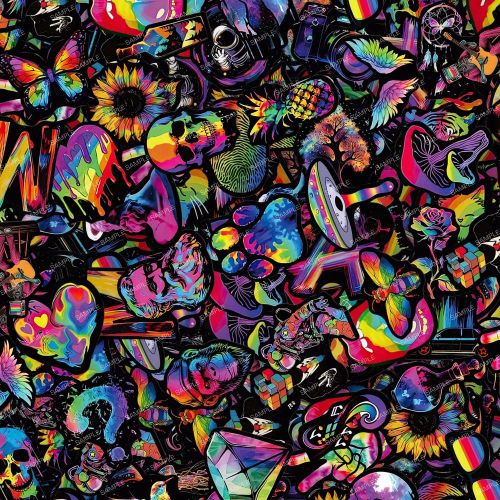 Psychedelic Neon Sticker Bomb