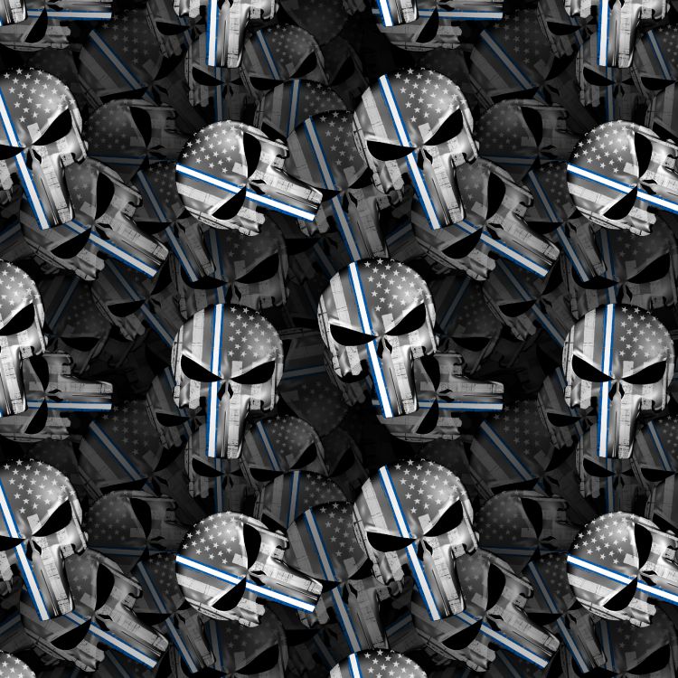 Punisher White and Blue Thin Line