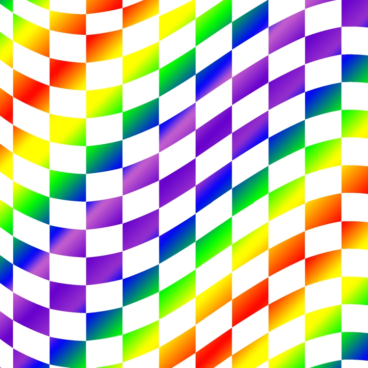 Rainbow Checkerboard 22