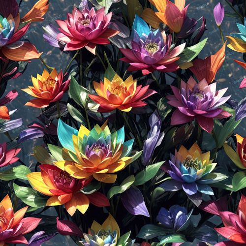 Rainbow Lotus Flowers
