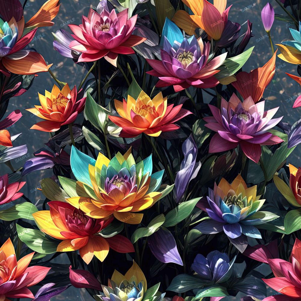Rainbow Lotus Flowers