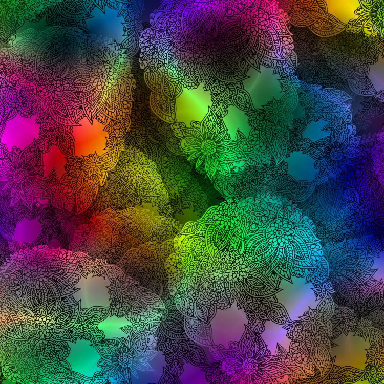 Rainbow Paisley Skulls 43