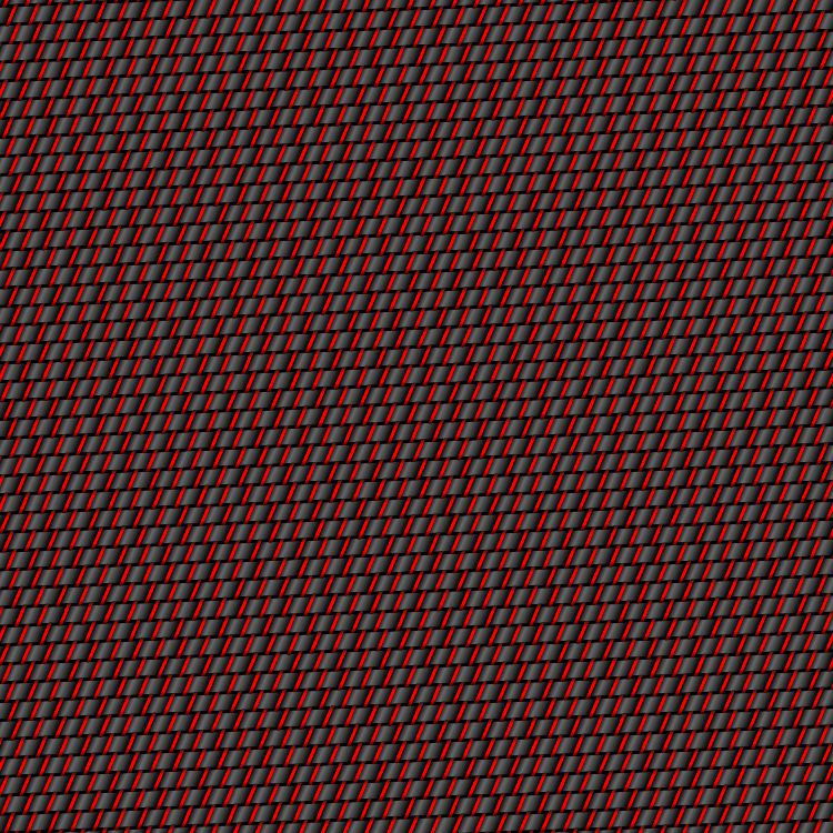 Red Warp Trapezoidal Carbon Fiber
