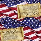 Rumpled-Patriotic-US-Flag-With-Constitution
