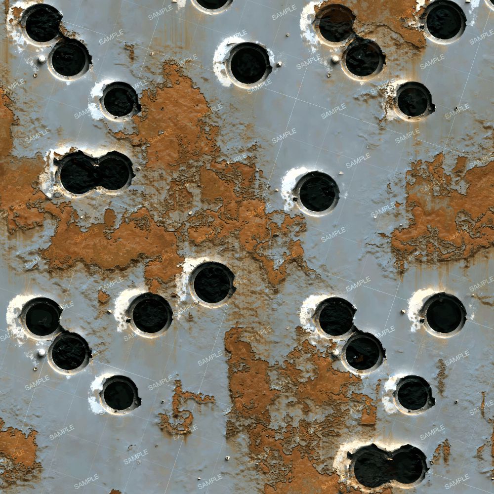 Rusty Steel Bullet Holes 42