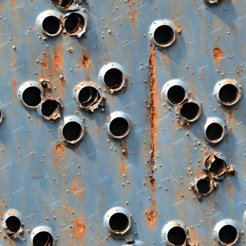 Rusty Steel Bullet Holes 43