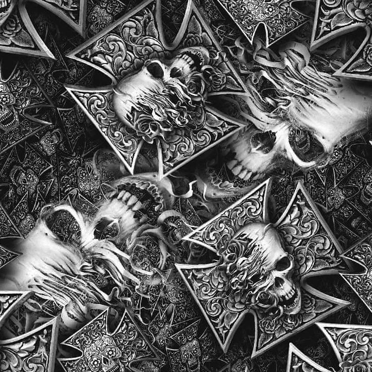 Shredded Skull Iron Cross