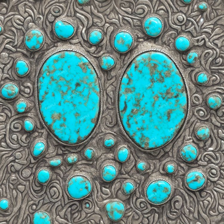 Silver Mounted Turquoise Stones 42