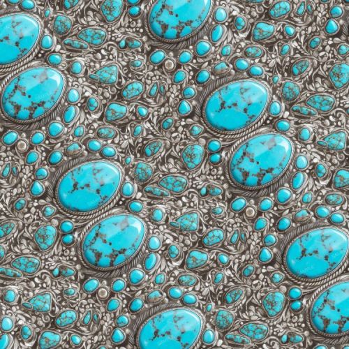 Silver Mounted Turquoise Stones 45