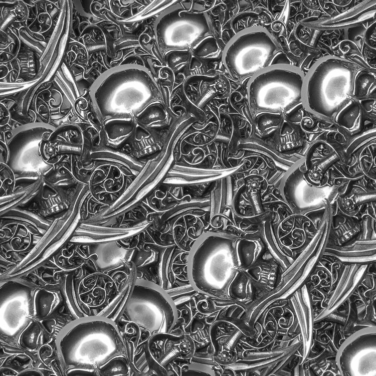 Silver Pirate Skulls 23