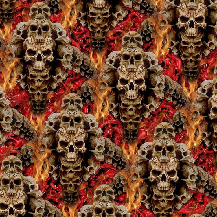 Stacked Skulls and Flames 23