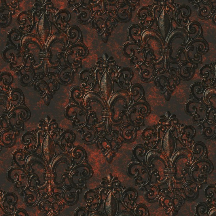 SteamPunk Rusty Fleur De Lis Wallpaper