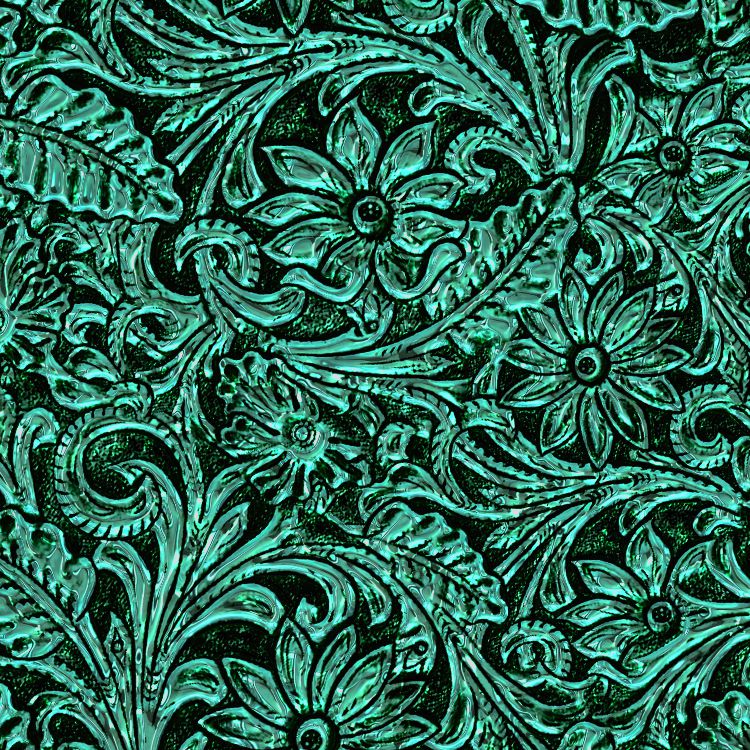 Turquoise Tooled Leather 22