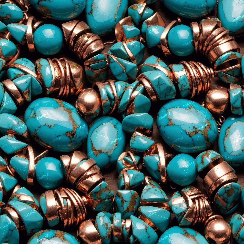 Turquoise and Copper Abstract