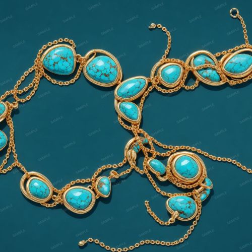 Turquoise with Gold Chains 42