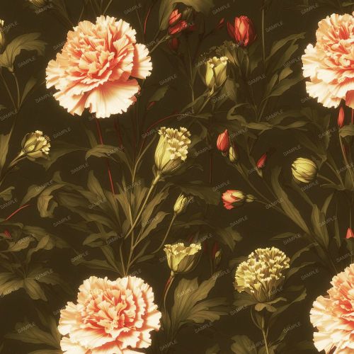 Victorian Carnations Wallpaper Pattern 43