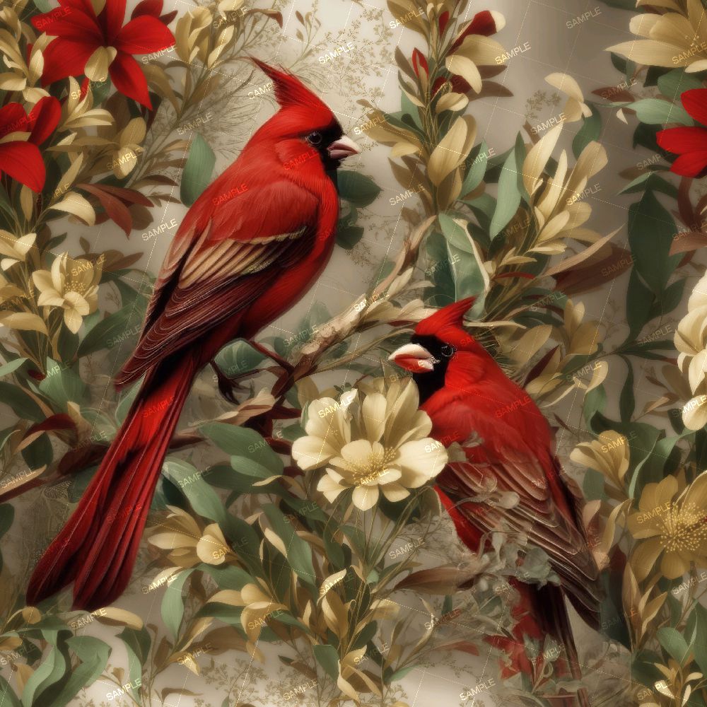 Victorian Illustration of Cardinals