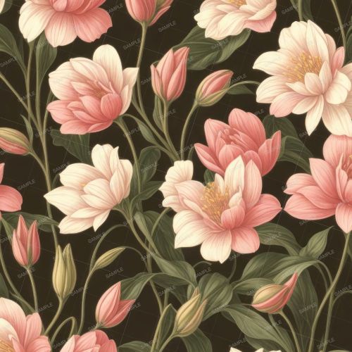 Vintage Botanical Wallpaper Flower Pattern 43