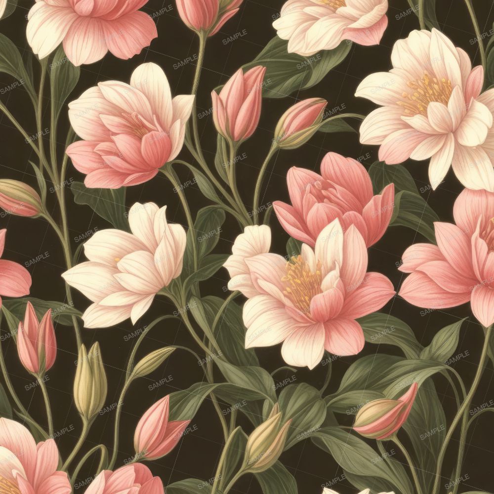 Vintage Botanical Wallpaper Flower Pattern 43