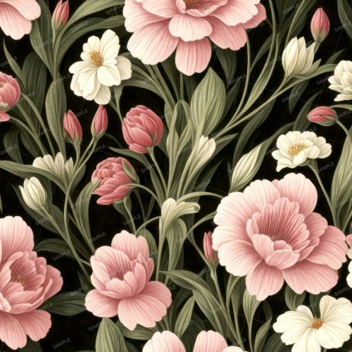 Vintage Botanical Wallpaper Flower Pattern 44