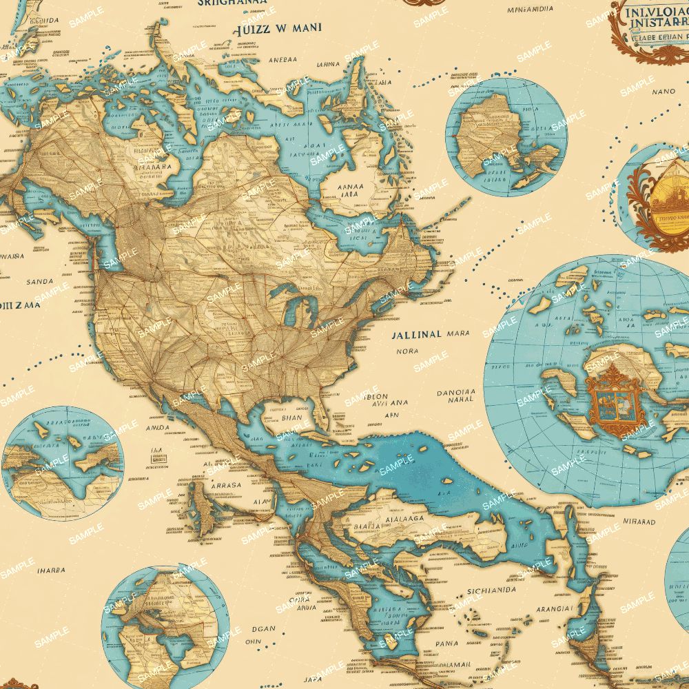 Vintage Illustrated Travel Map 42