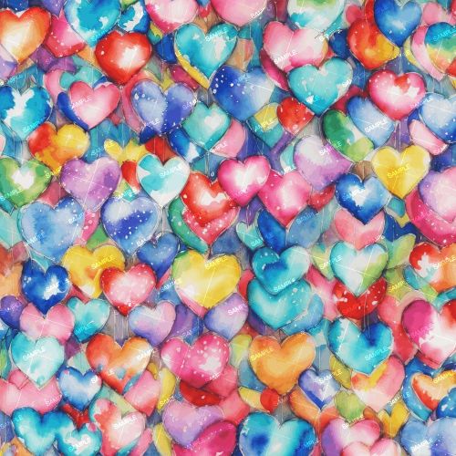 Watercolor Hearts 42
