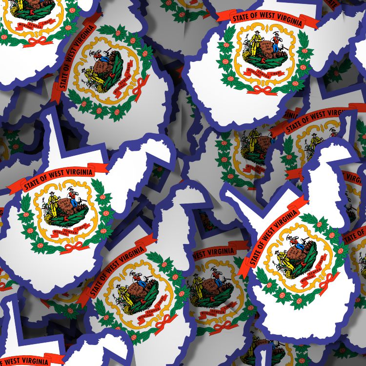 West Virginia State Outline Flag