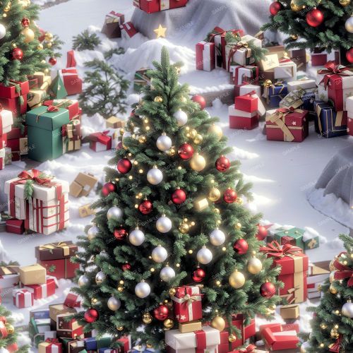 3D Christmas Tree with Presents 42