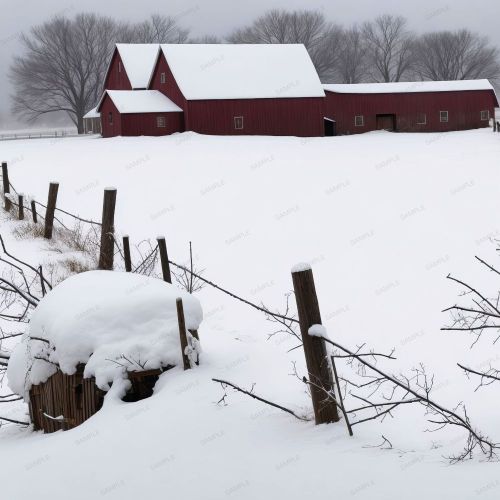 Barn on a Snowy Day