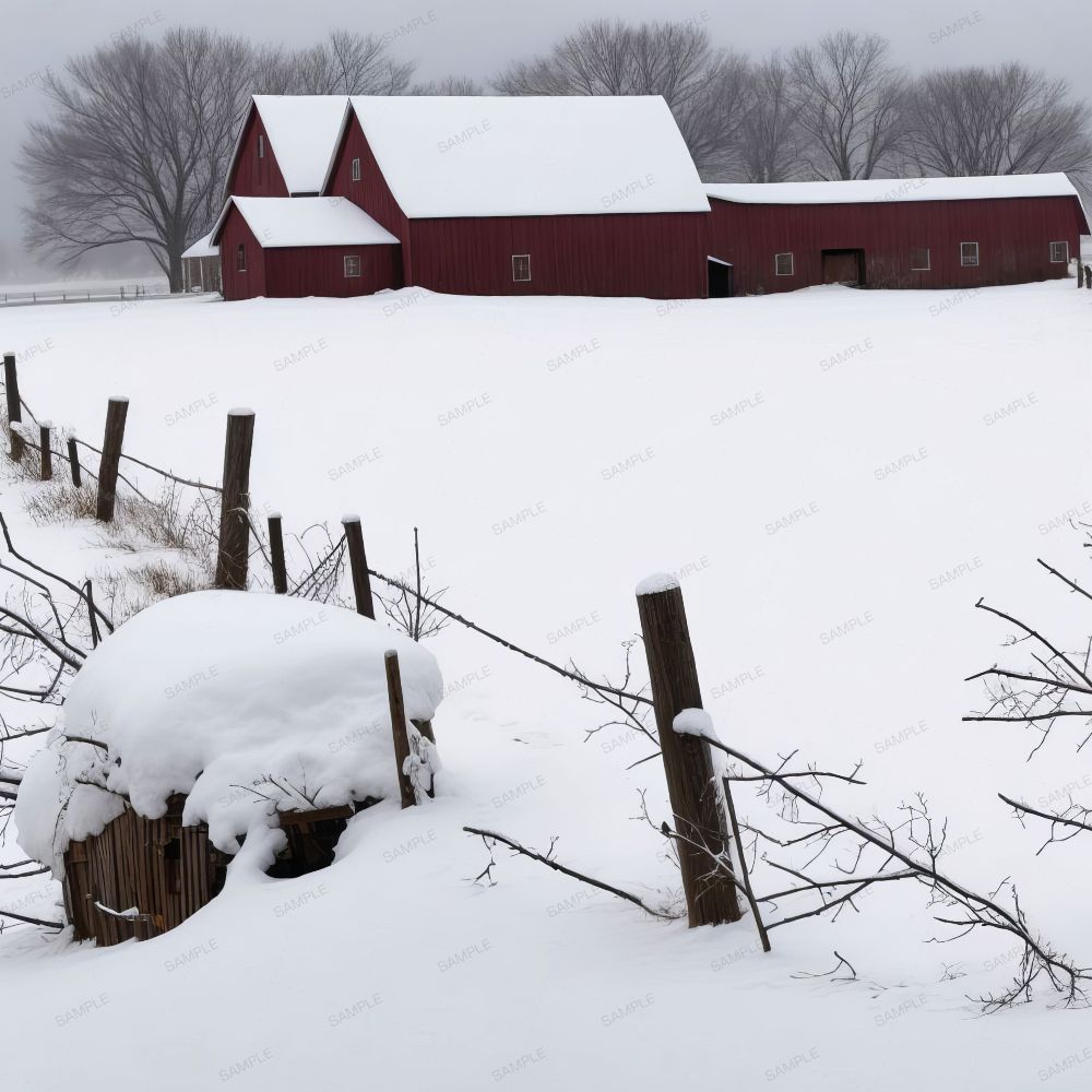 Barn on a Snowy Day