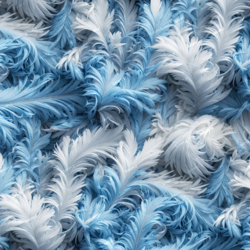 Blue and White Boa Feathers
