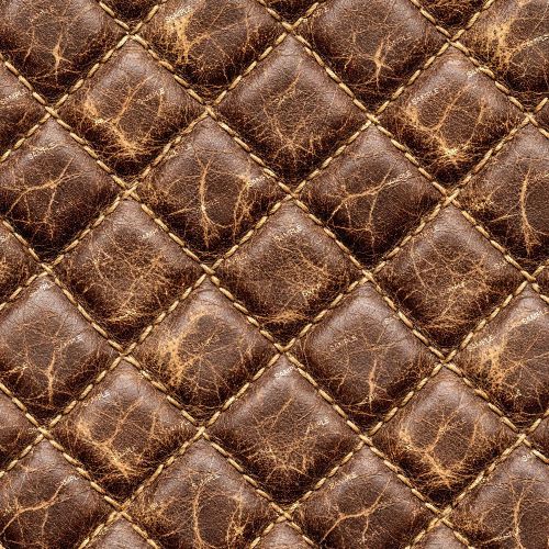 Distressed Diamond Stitched Leather 42