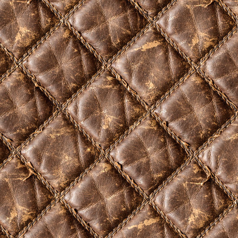 Distressed Diamond Stitched Leather 43