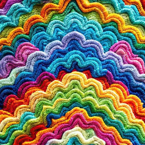 Embroidered Rainbow Fabric