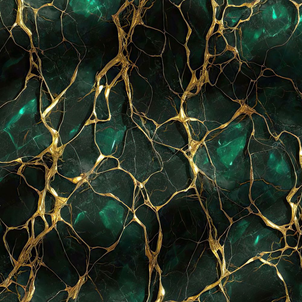 Emerald Marble with Gold Veins