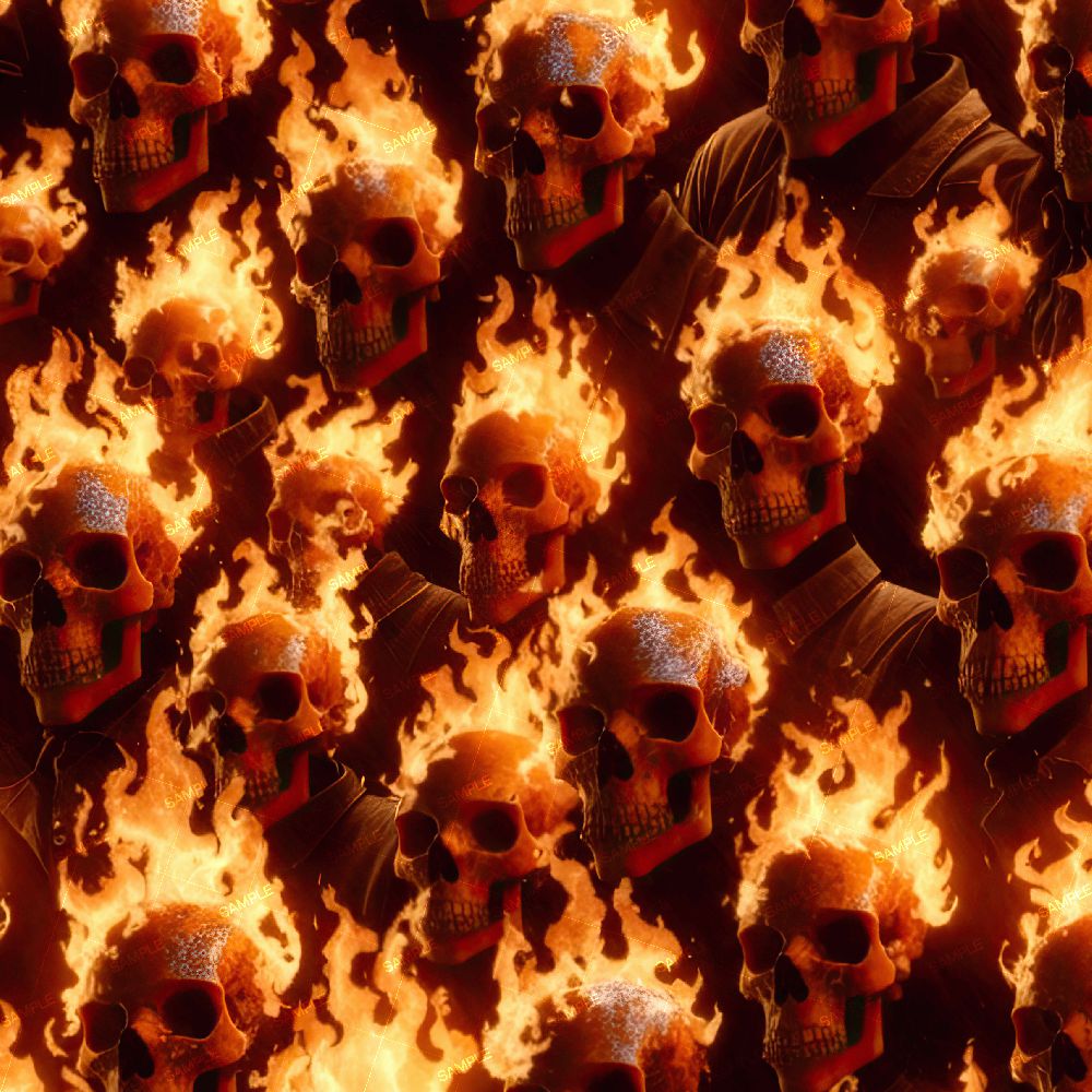 Flaming Zombie Skulls