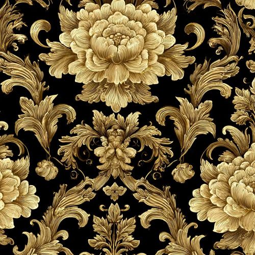 Gold Floral Damask