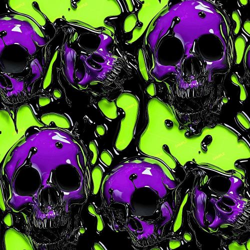 Melting Purple Skulls