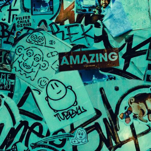 Monochromatic Bathroom Graffiti