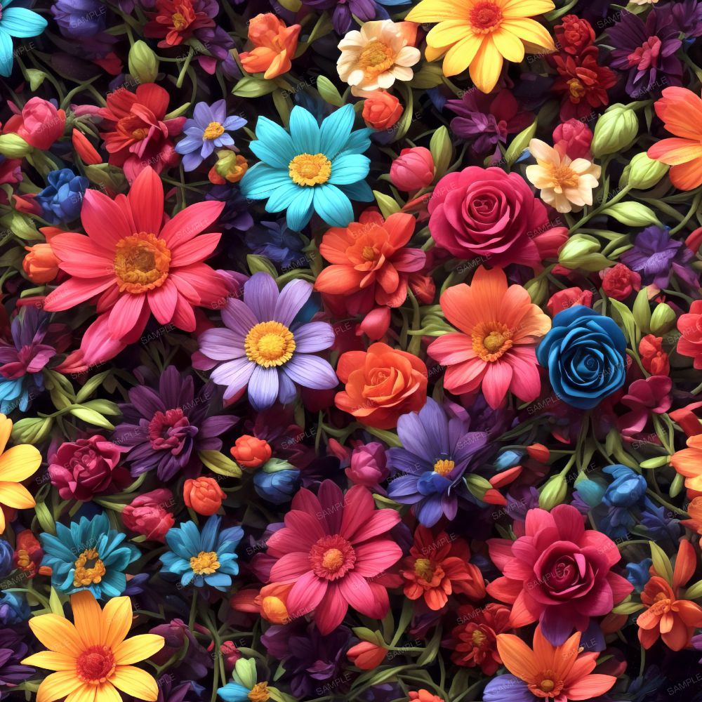 Neon 3D Flowers 42