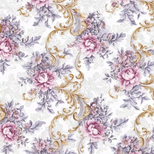 Peonies and Scrollwork