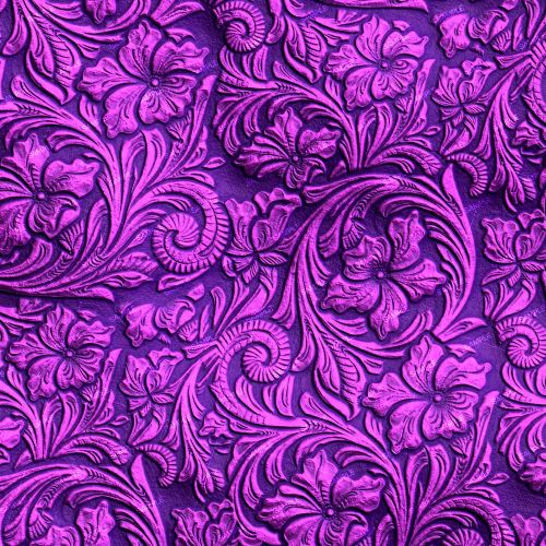 Purple Embossed Leather