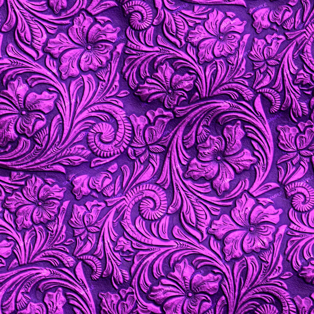 Purple Embossed Leather