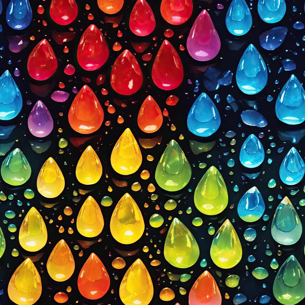 Rainbow Colored Water Drops