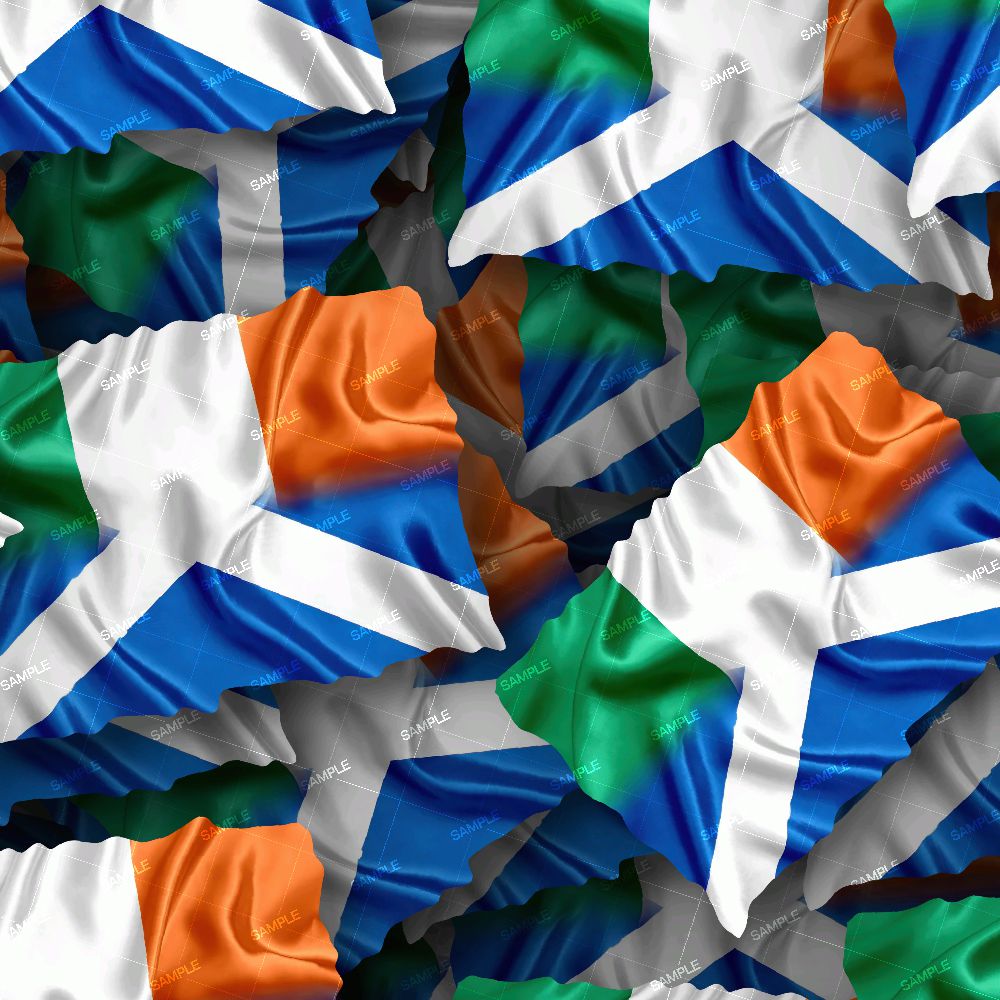 Scotland and Ireland Flags Blended